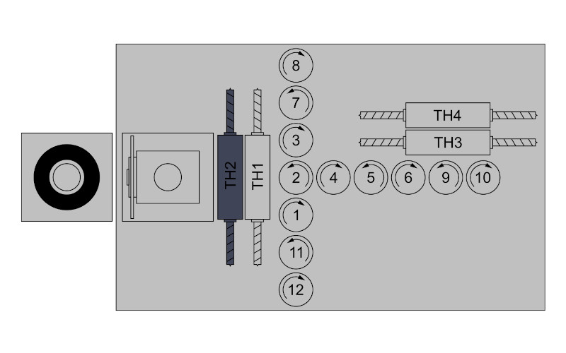 Dvojité vrtací vřeteno do hrany v ose X - TH2
